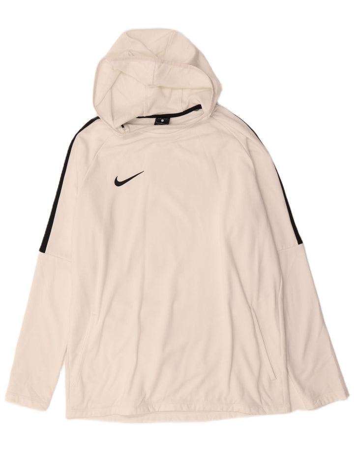Męski sweter z kapturem Nike Dri Fit, duży, biały, poliestrowy blok kolorów