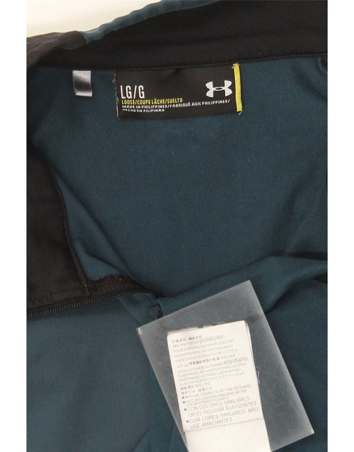 Męski top dresowy Under Armour z zamkiem błyskawicznym i dużym niebieskim blokiem kolorów