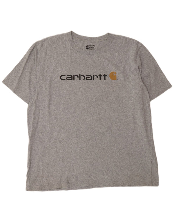 Męski T-shirt Carhartt o swobodnym kroju z grafiką, 2XL, szara bawełna