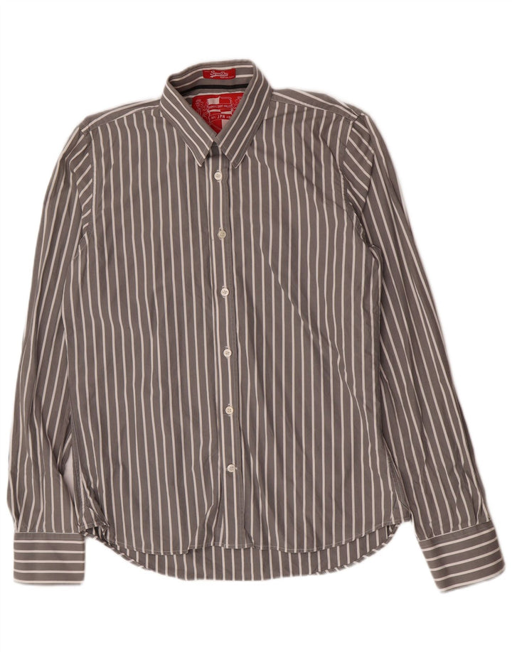 Koszula męska Superdry 2XL Szara, bawełniana w prążki