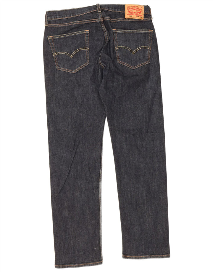 Męskie dżinsy Levi's 505 Straight W34 L32 Granatowa bawełna