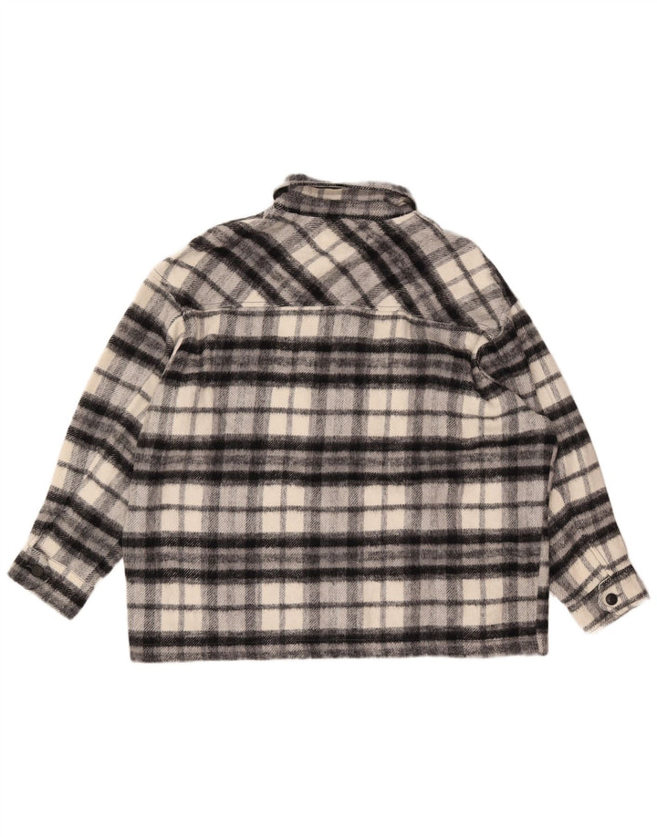 Damska koszula oversize ZARA flanelowa UK 16 w dużą czarną kratę