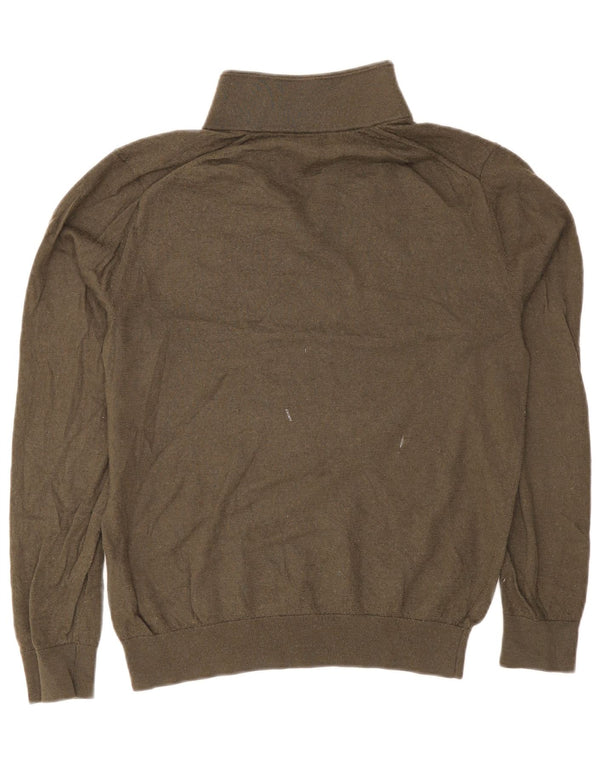 Męski sweter zapinany na zamek Reiss XL, wełniany khaki