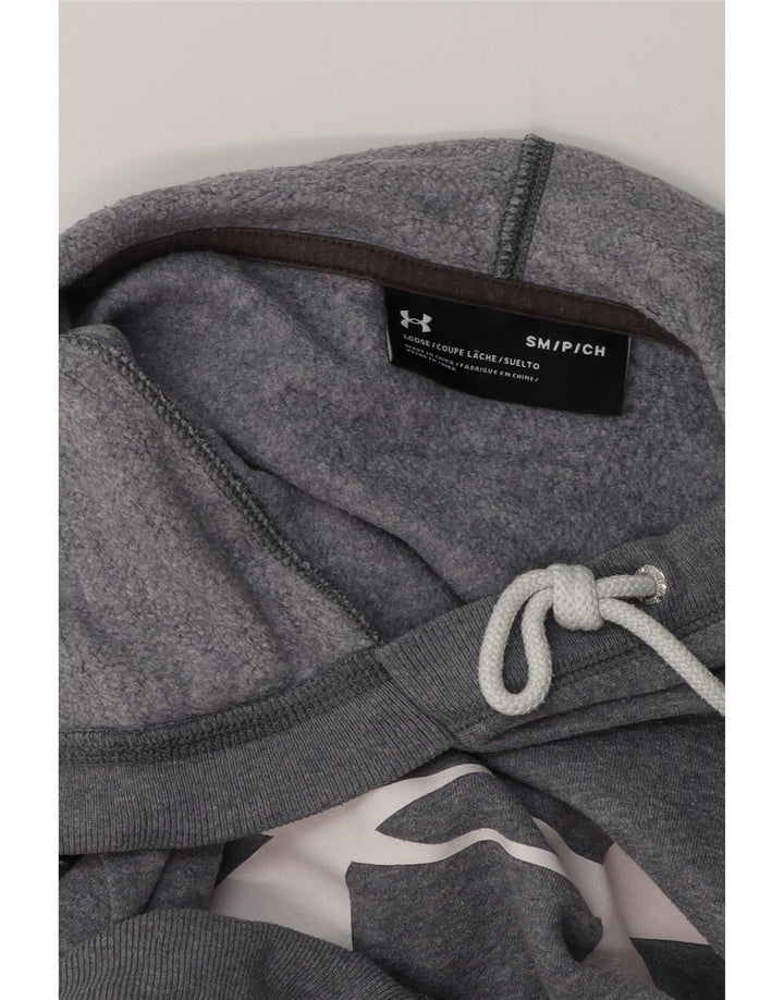 Męski sweter z kapturem Under Armour z grafiką, mały, szary, bawełniany