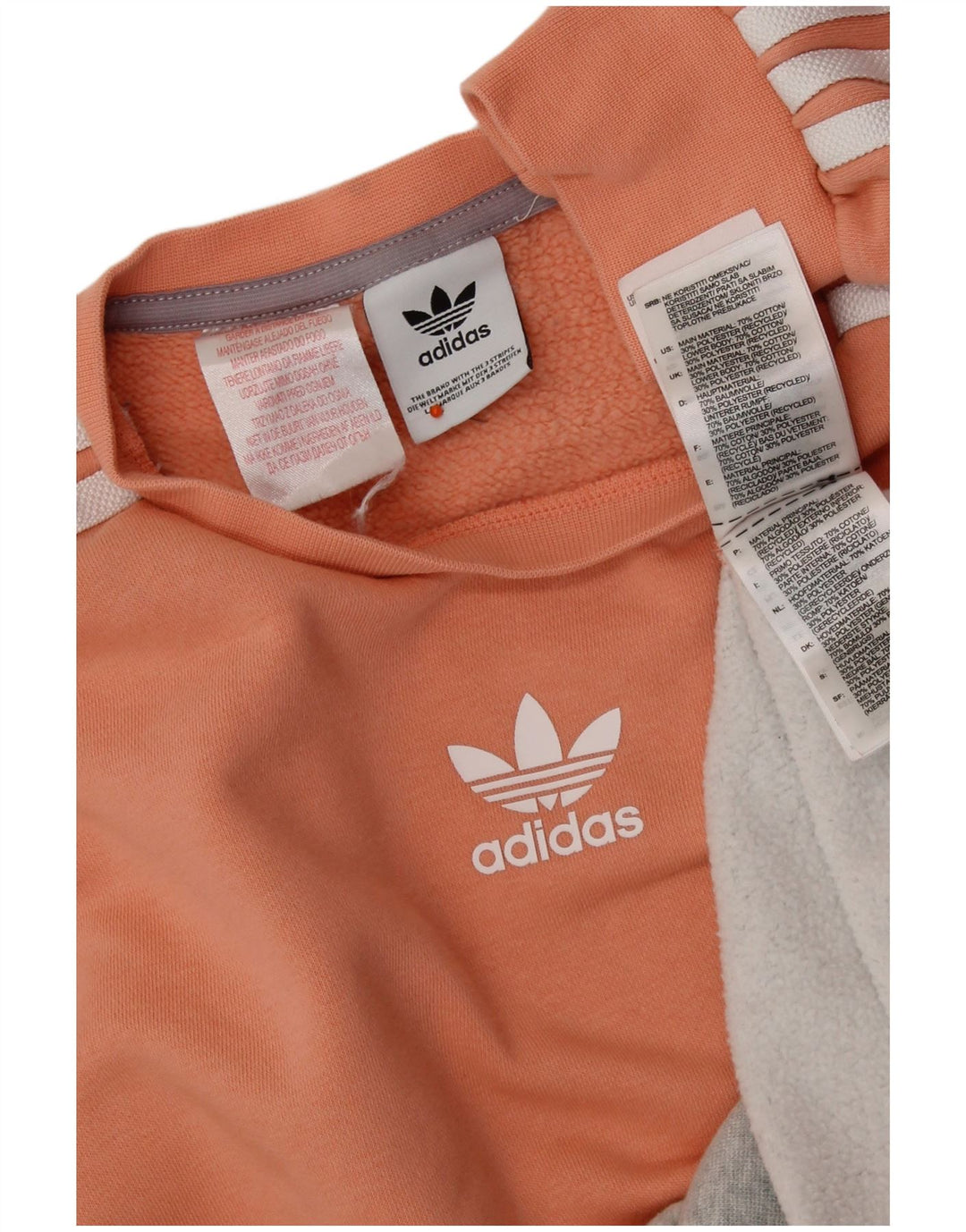 Damska bluza dresowa ADIDAS UK 12, bawełniana, w kolorze średniej pomarańczy