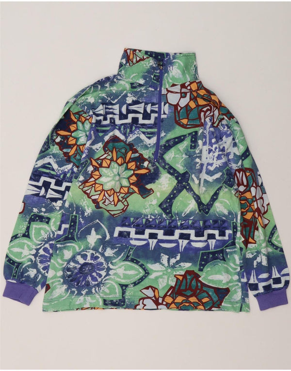 Maser M Damska bluza zapinana na zamek, sweter UK 16, duża, wielokolorowa, w kwiaty