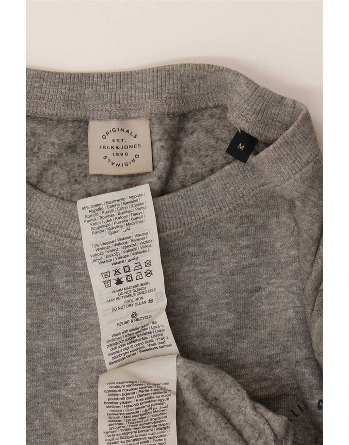 Męska bluza dresowa Jack & Jones, średnioszara, bawełniana w plamki