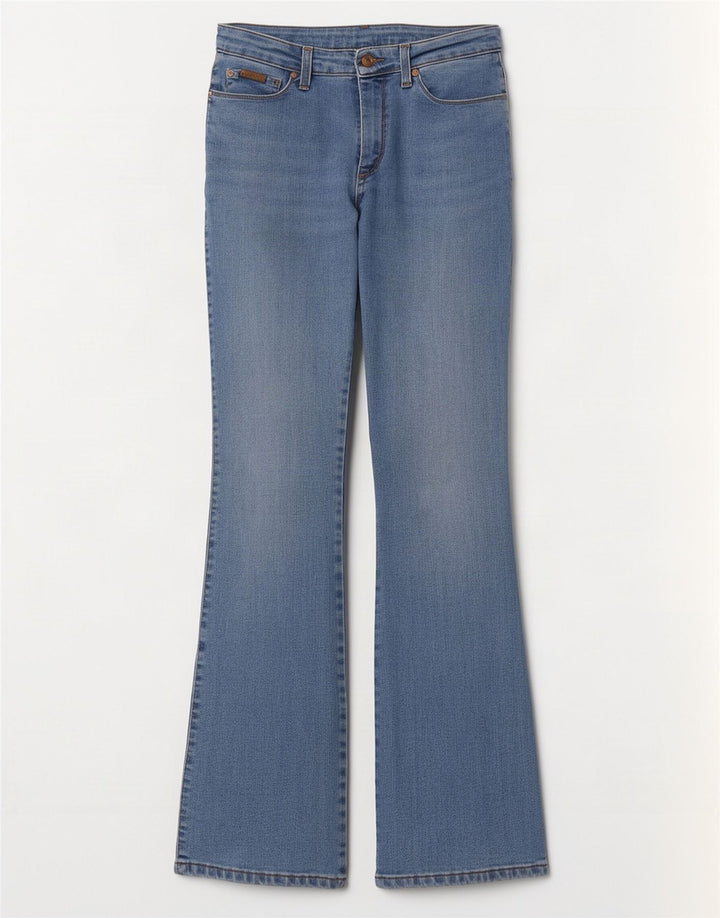 Damskie jeansy Wrangler Bootcut W30 L32, niebieska bawełna