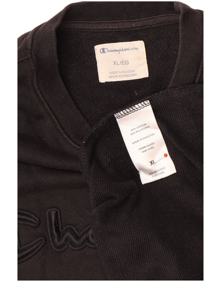 Męski sweter z grafiką Champion XL, czarny, bawełniany