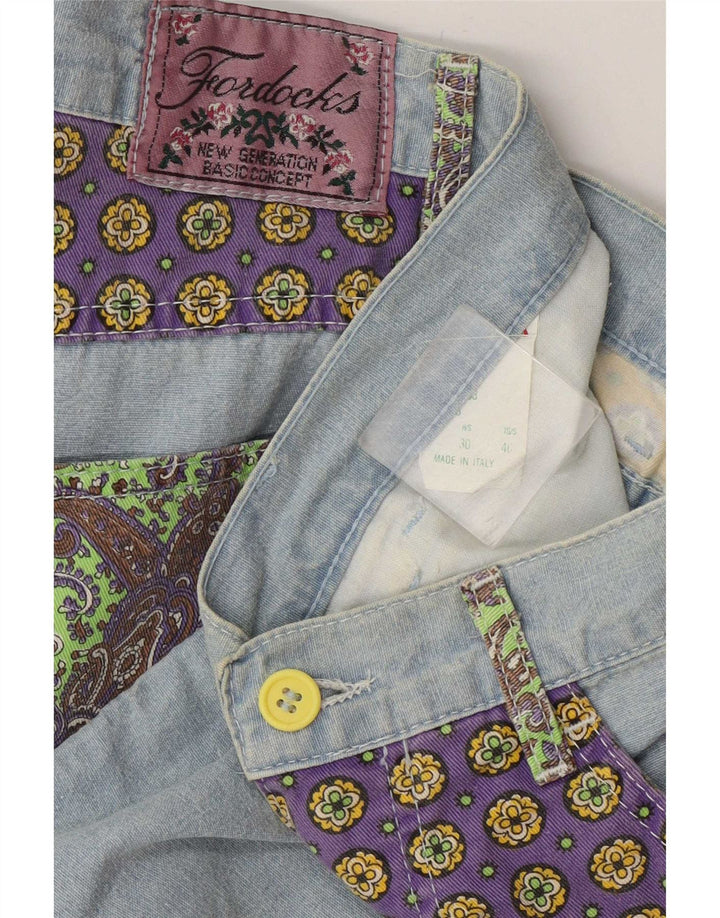 Męskie bermudy Fordocks IT 46 Small W30 Niebieski Patchwork Bawełniany