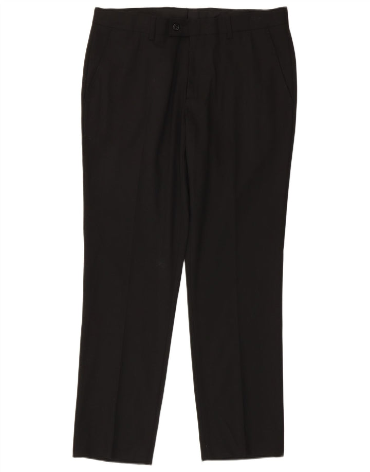 Męskie proste spodnie garniturowe Zara EU 40 Medium W31 L30 Czarny poliester