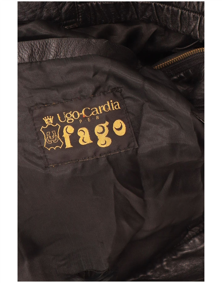 Vintage męska skórzana kurtka UK 42 XL czarna skóra