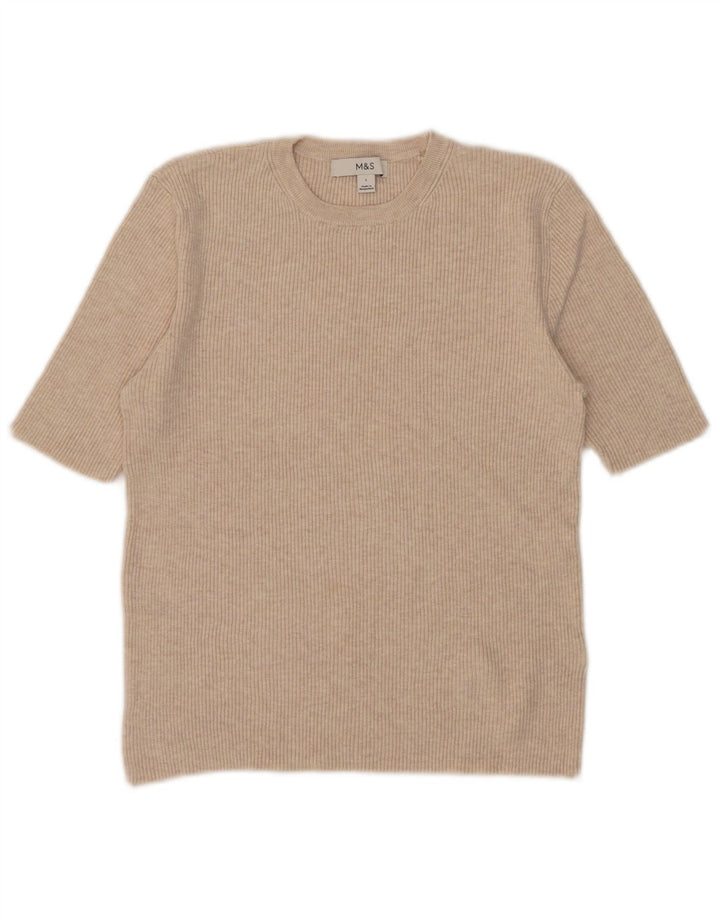 T-shirt damski MARKS & SPENCER Top UK 14 Large Beżowa Wiskoza