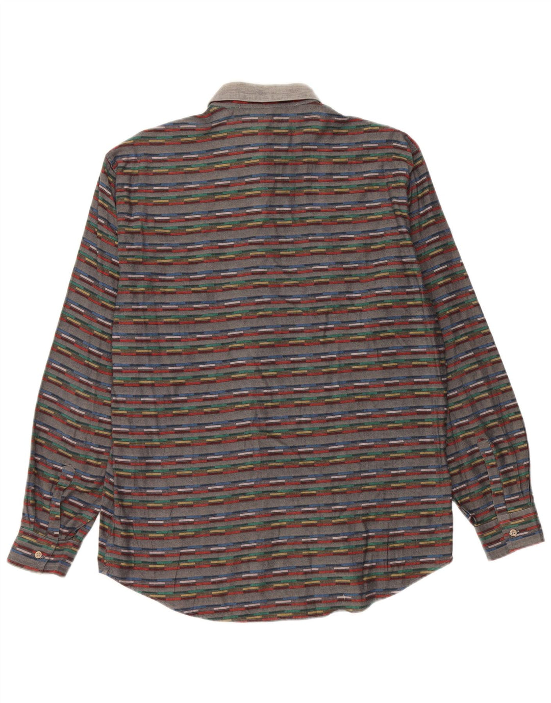 Koszula męska w stylu vintage, rozmiar 41 16, duża, bawełniana w szare paski