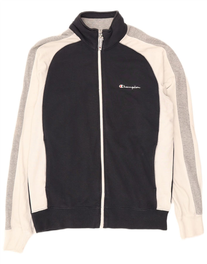 CHAMPION Mens Tracksuit Top Jacket Medium Navy Blue Colourblock