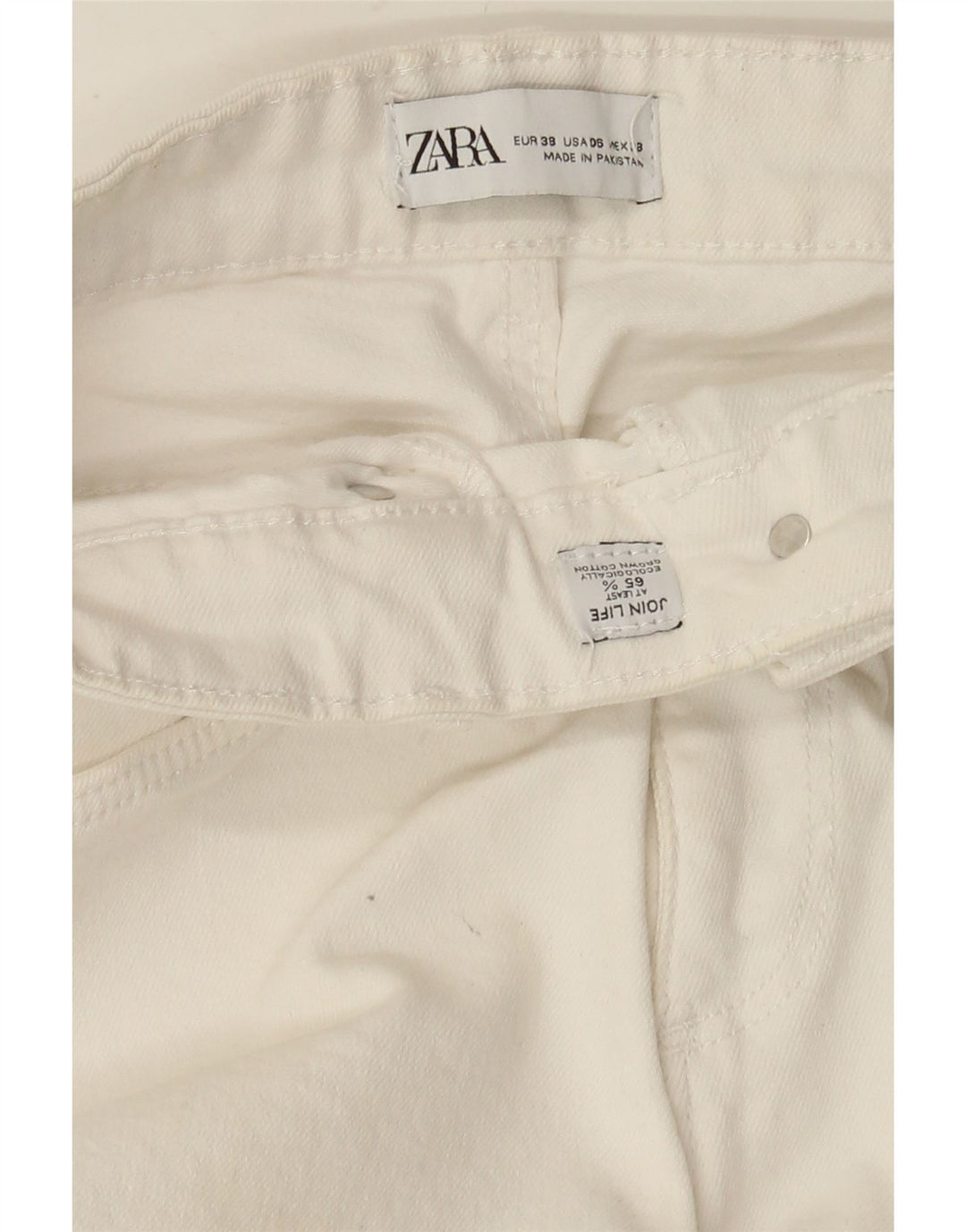 Damskie jeansy rozkloszowane Zara EU 38 Small W28 L26 Biała bawełna