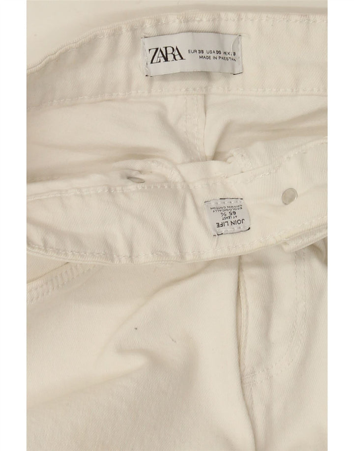 Damskie jeansy rozkloszowane Zara EU 38 Small W28 L26 Biała bawełna