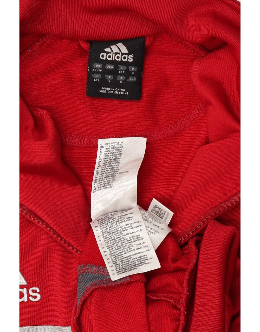 Adidas Męska bluza dresowa UK 34/36 Mały czerwony poliester z blokami kolorów