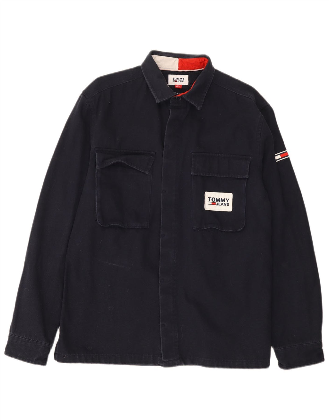 Męska koszula drwalowa Tommy Hilfiger z grafiką, średnia, granatowa, bawełniana
