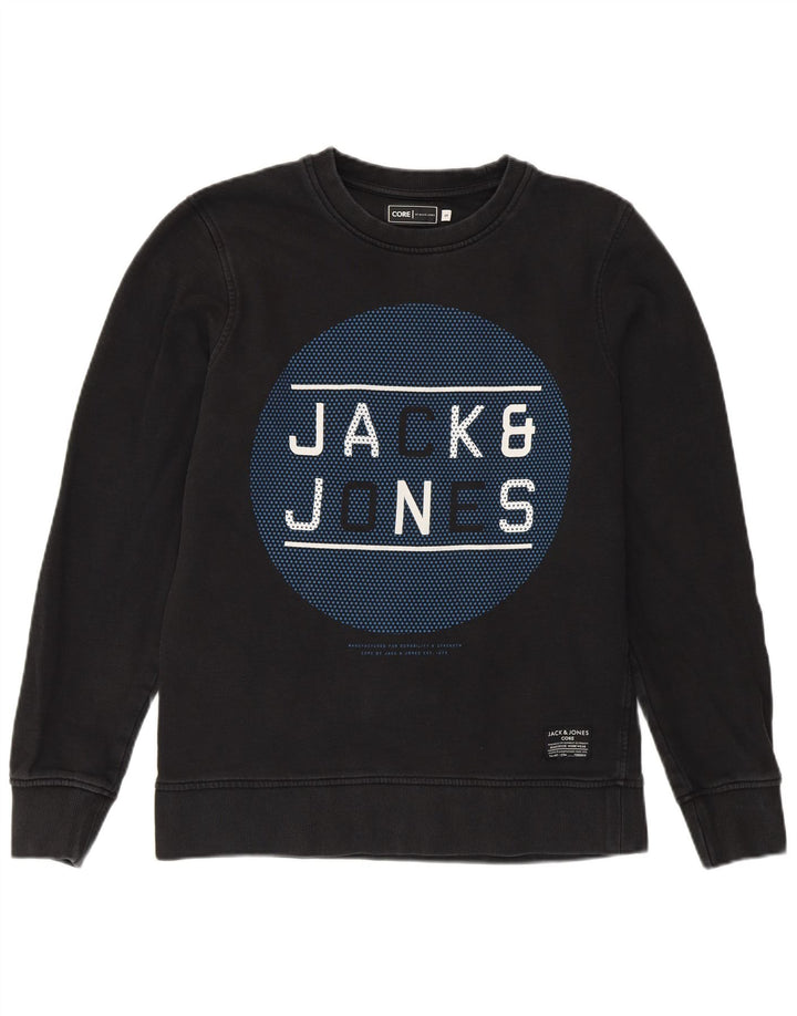 Męska bluza z grafiką Jack & Jones, mała, czarna, bawełniana