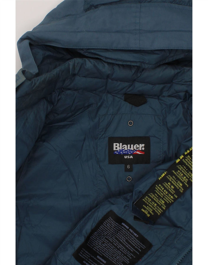 BLAUER Boys Hooded Padded Jacket 5-6 Years Blue Polyamide Vintage Blauer and Second-Hand Blauer from Messina Hembry 