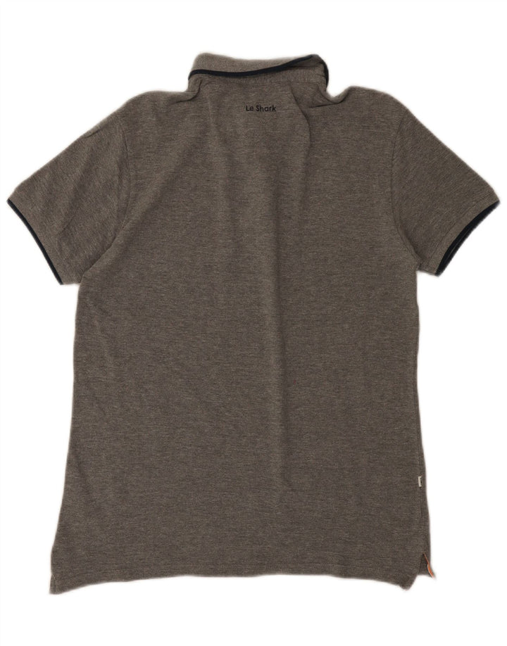 LE SHARK Mens Polo Shirt Medium Grey Cotton Vintage Le Shark and Second-Hand Le Shark from Messina Hembry 