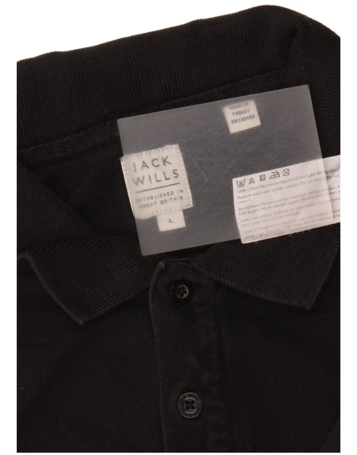 Męska koszulka polo Jack Wills, duża, czarna, bawełniana