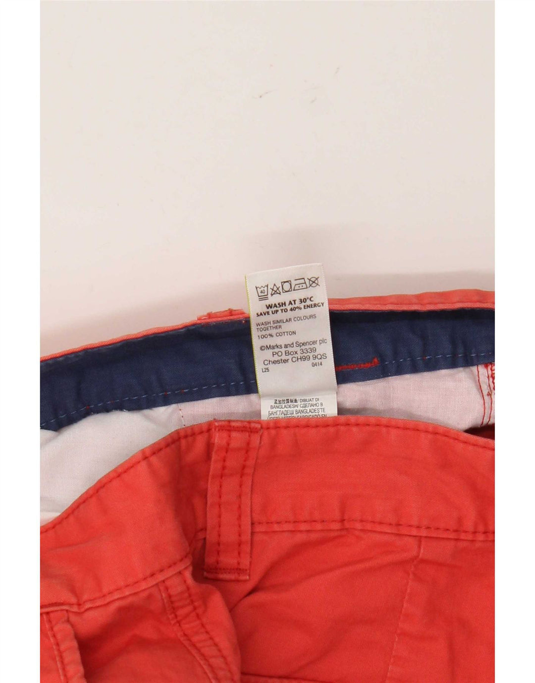 Męskie spodenki cargo Marks & Spencer W32, średnioczerwone, bawełniane