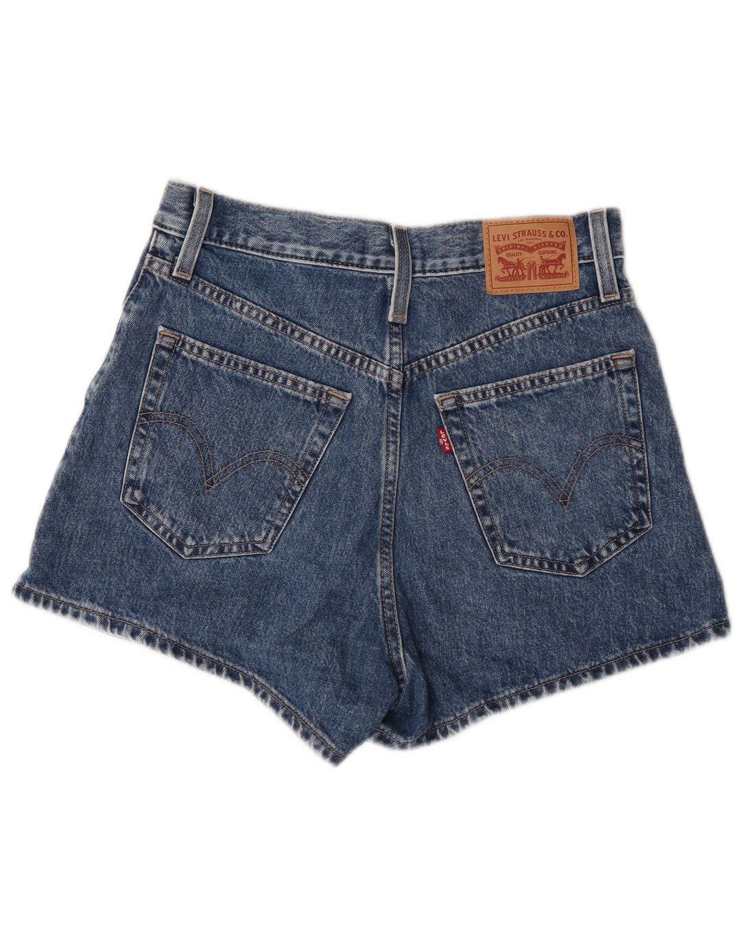 Damskie spodenki jeansowe Levi's z wysokim stanem W27, małe, niebieskie, bawełniane