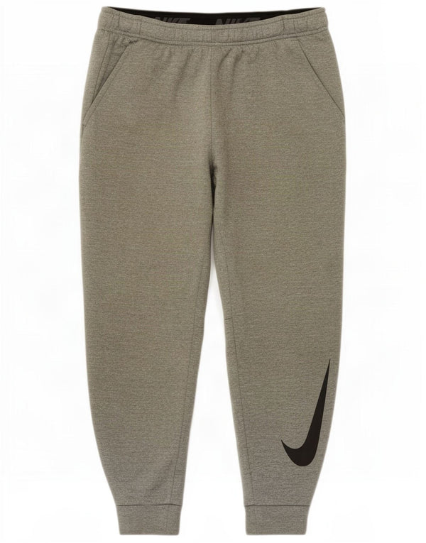 Męskie spodnie dresowe Nike Dri Fit Graphic, joggery, średnioszare, nakrapiane