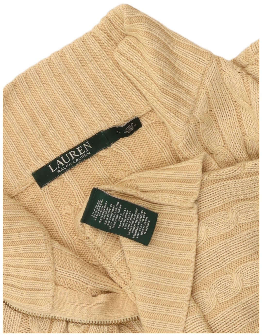 Damski sweter rozpinany Ralph Lauren Crop Oversize UK 10 Small Beige
