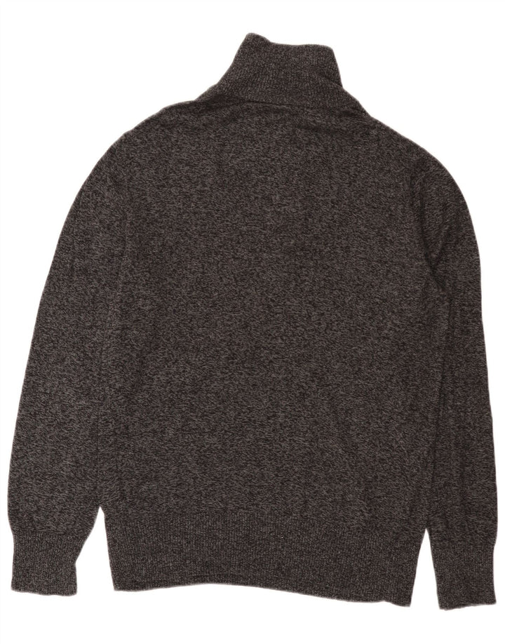Męski sweter z zamkiem błyskawicznym Superdry, duży, szary, bawełniany w cętki