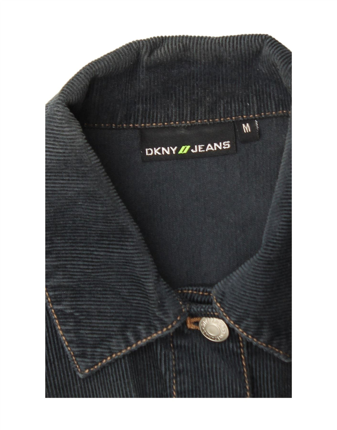 DKNY Womens Crop Corduroy Jacket UK 12 Medium Black Cotton