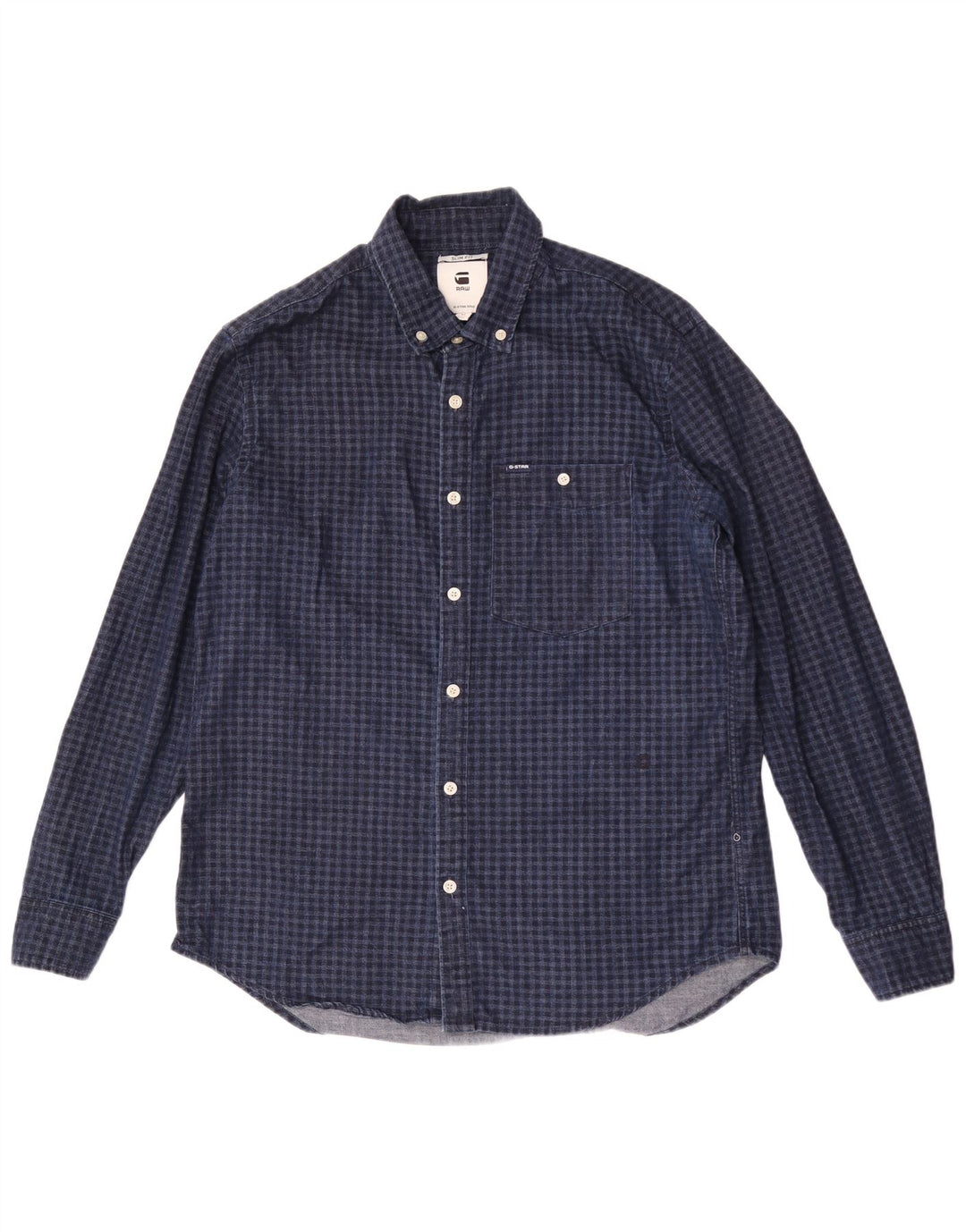 Koszula męska G-Star Slim Fit XL, granatowa, bawełniana w kratkę