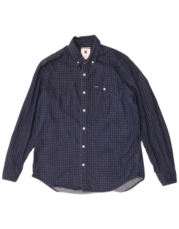 Koszula męska G-Star Slim Fit XL, granatowa, bawełniana w kratkę