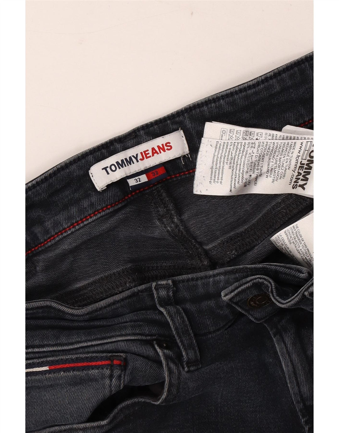 Męskie jeansy slim fit Tommy Hilfiger W32 L32 Szara bawełna