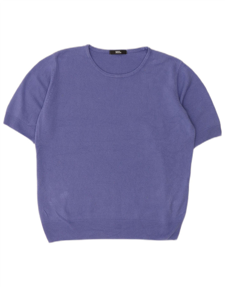 Damski sweter Marks & Spencer z dekoltem w łódkę, UK 14, średni fiolet