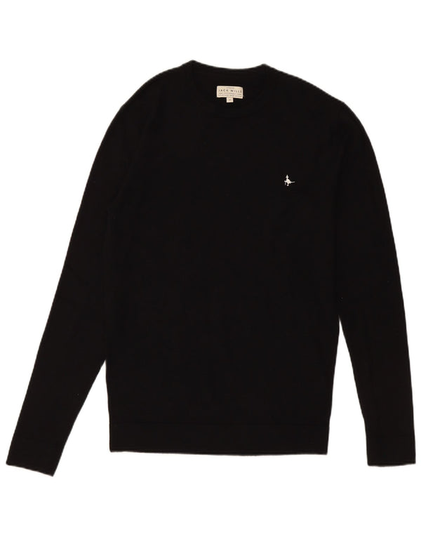 Jack Wills Mens Crew Neck Jumper Sweater XS Black Cotton