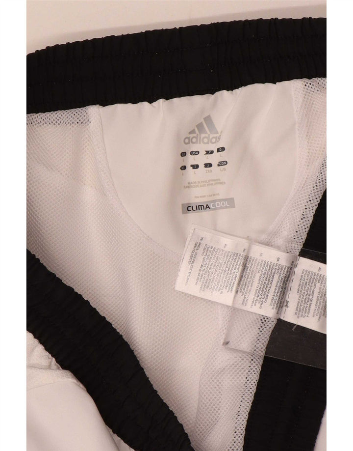 Męskie spodenki sportowe Adidas Climacool, duże, białe, z blokami kolorów, poliestrowe