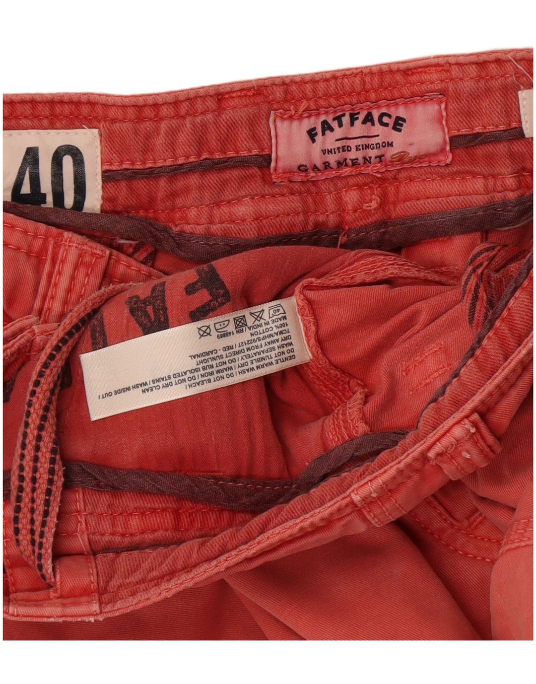 Męskie spodenki Chino Fat Face W40 XL, czerwone, bawełniane