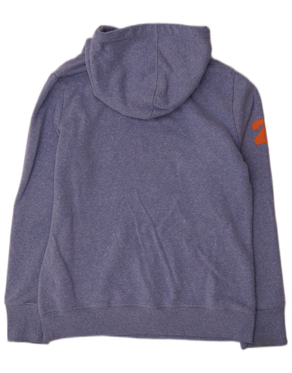 Damski sweter z kapturem Superdry Graphic UK 16, duży, niebieski, bawełniany w cętki