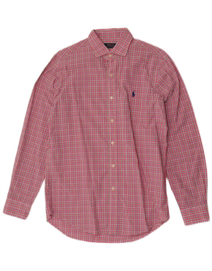 Koszula męska Polo Ralph Lauren, bawełniana, w średnią różową kratkę