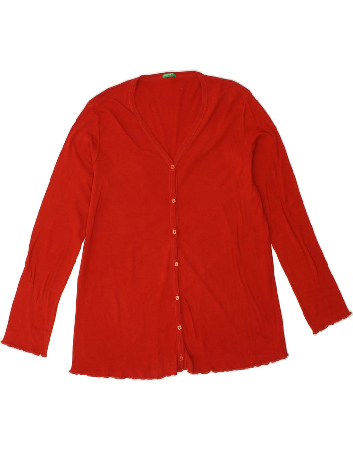 BENETTON Womens Cardigan Sweater UK 10 Small Red Cotton Vintage Benetton and Second-Hand Benetton from Messina Hembry 