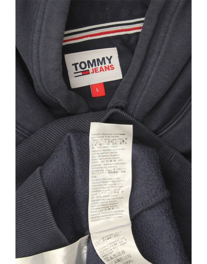 Męski sweter z kapturem TOMMY HILFIGER, duży, granatowy, bawełniany