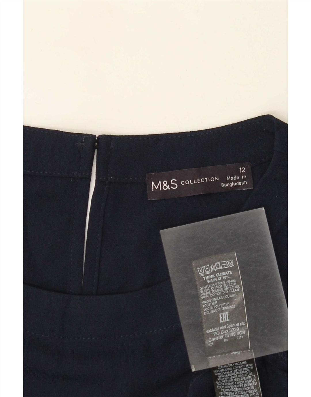 Marks & Spencer Damska regularna sukienka typu shift UK 12, średni granatowy poliester