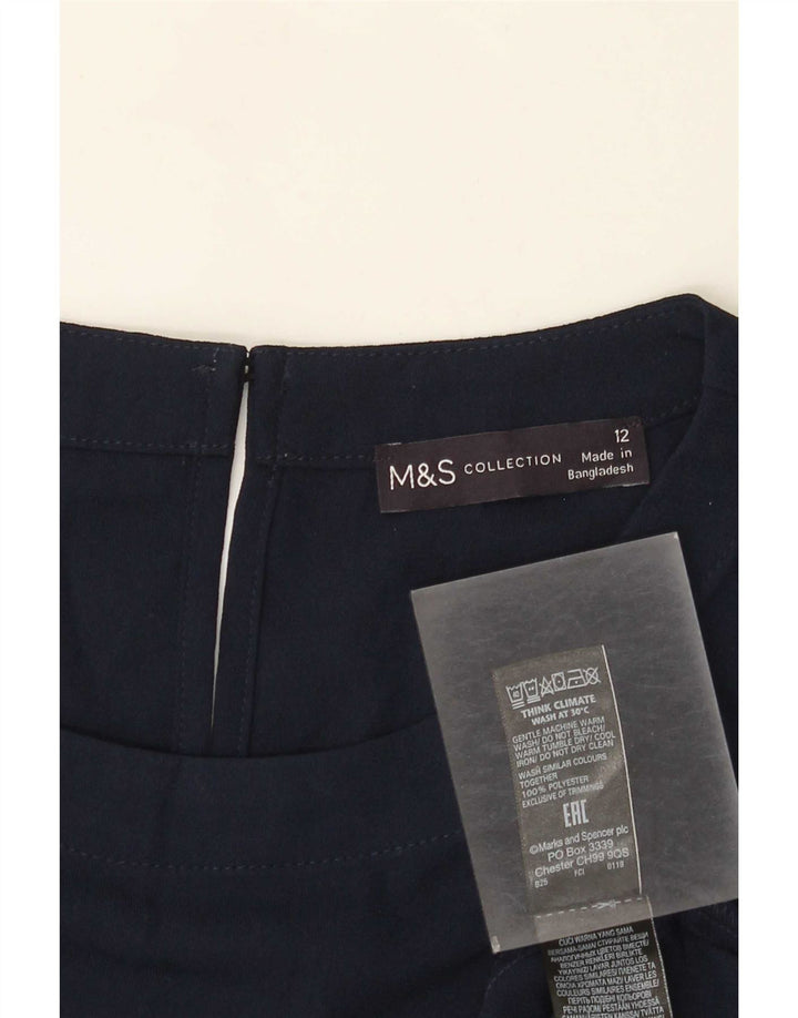 Marks & Spencer Damska regularna sukienka typu shift UK 12, średni granatowy poliester