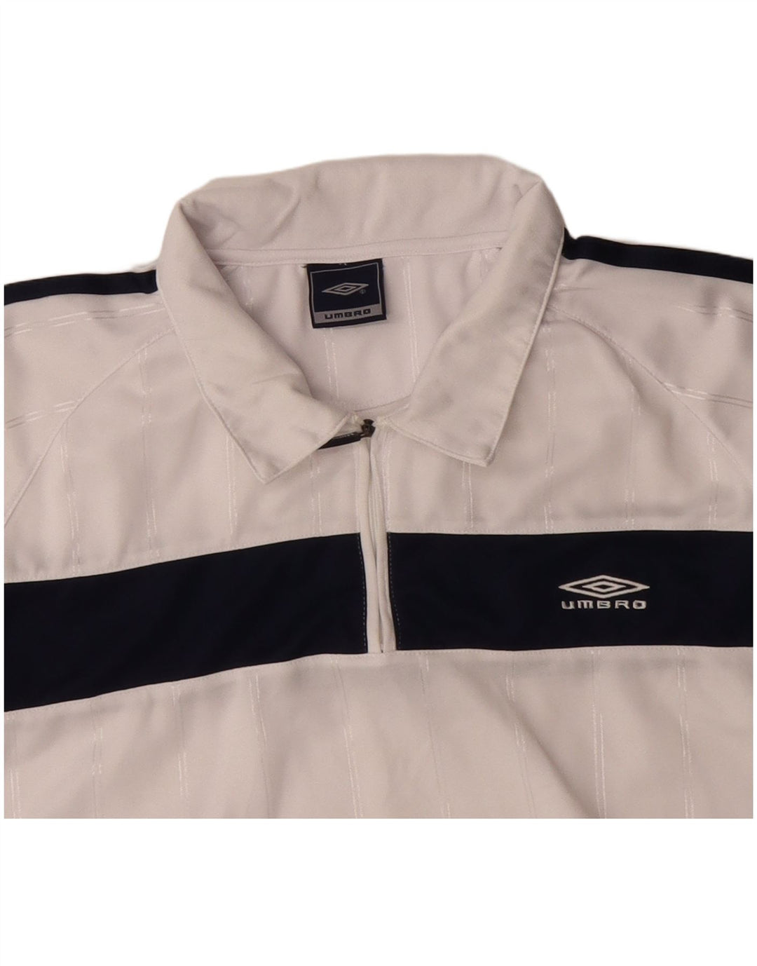 Męska koszulka polo UMBRO XL, biały, poliester z blokami kolorów