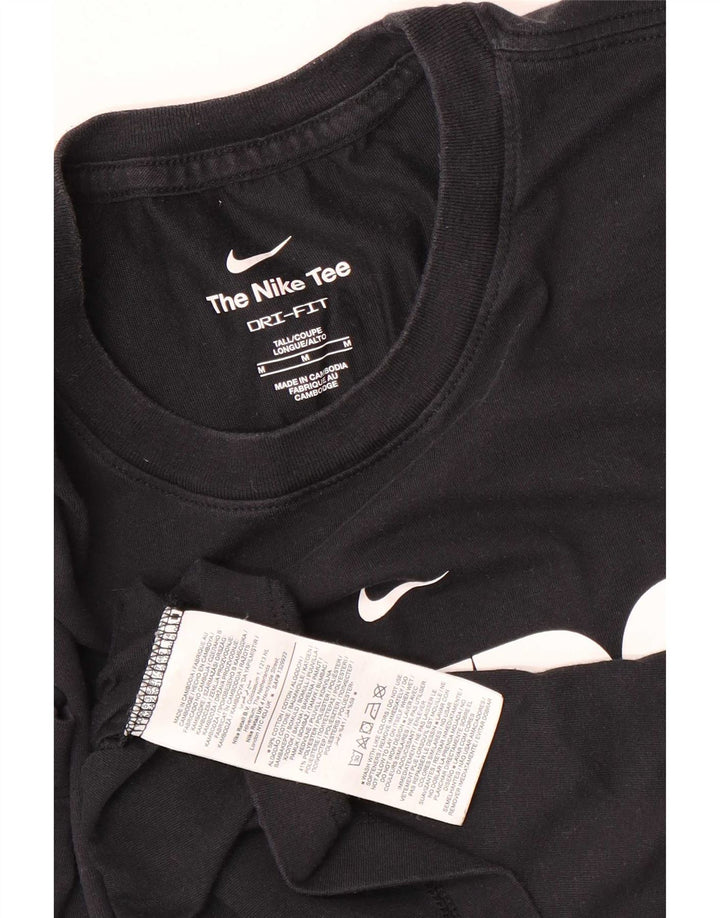 Męski T-shirt Nike Dri Fit z grafiką, średni czarny, bawełniany