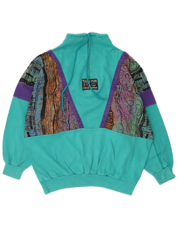 Damska bluza w stylu vintage z abstrakcyjnym wzorem IT 42 Średni niebieski