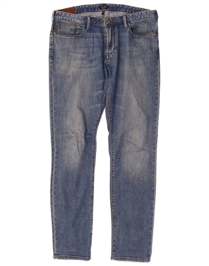 Męskie jeansy Armani Slim W34 L34 Niebieskie bawełniane